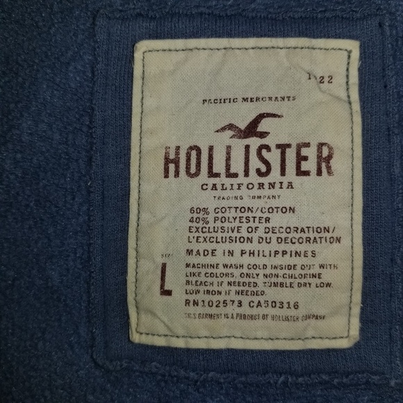 Hollister 3/4 Sleeve Hoodie Junior Size L - Picture 3 of 8